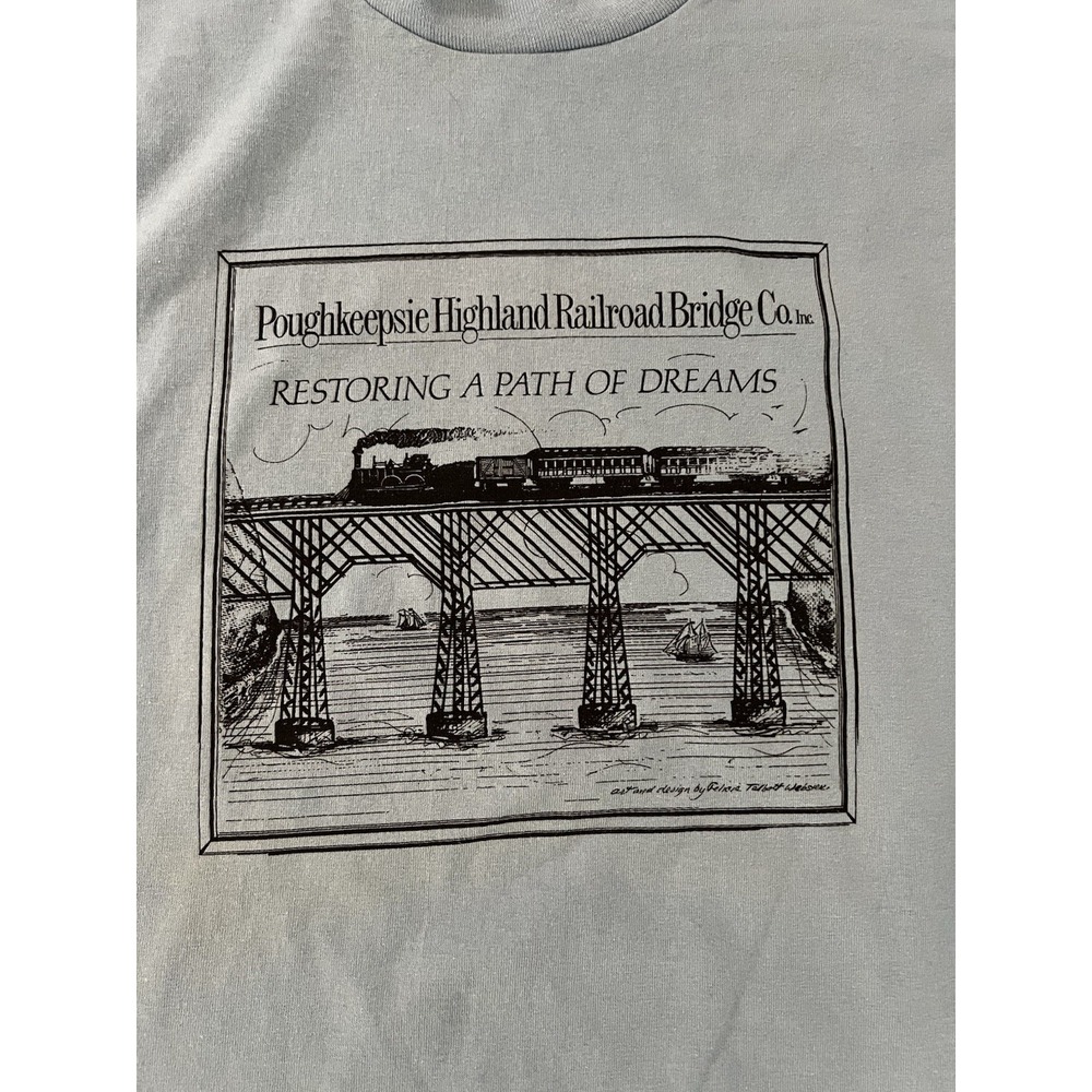 Vintage Poughkeepsie Highland Railroad Bridge TShirt XXL‎ Made In USA Rail